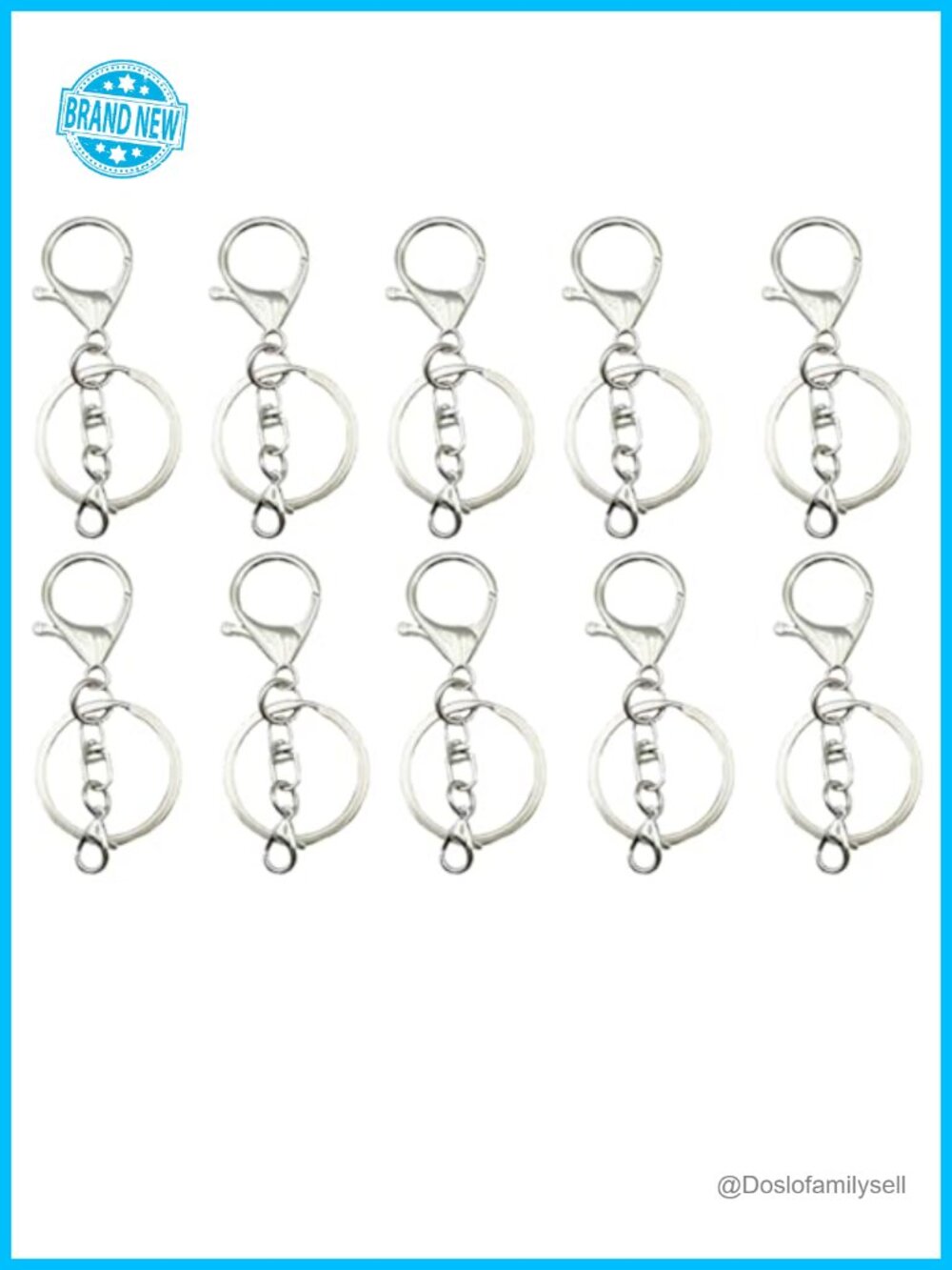 10PCS Lobster Claw Clasps and Key Rings Keychain Clips for Jewelry Crafts